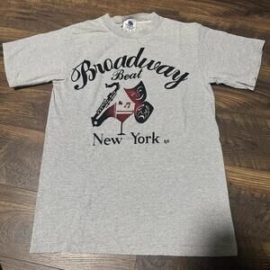 Vintage 90s Broadway New-York Shirt Mens Large Theater Single Stitch Felt
